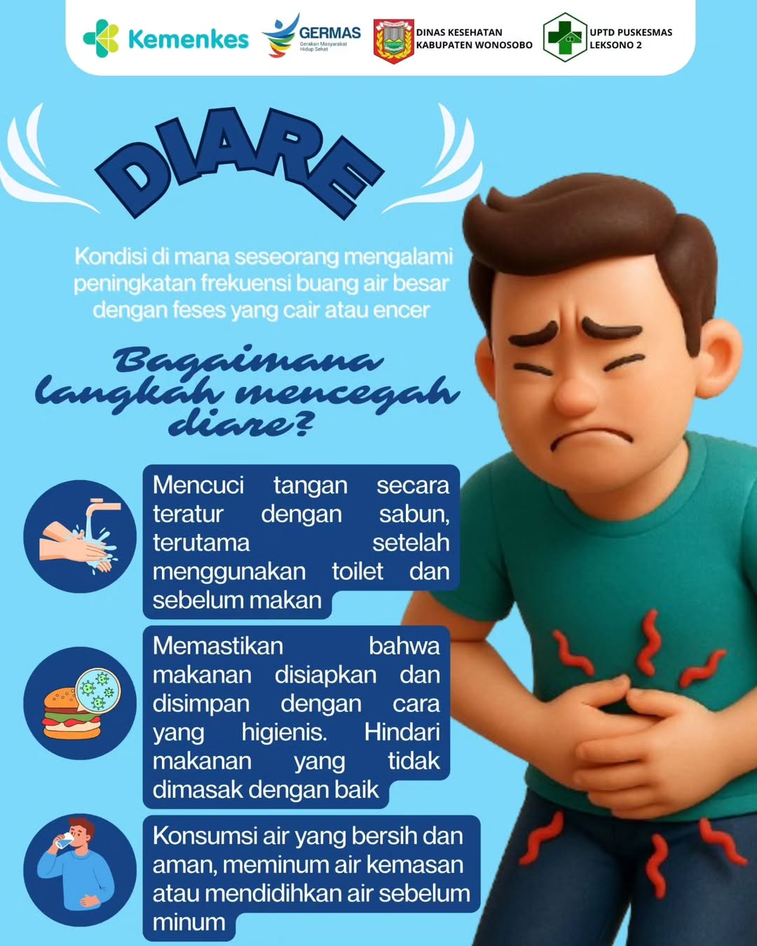 Gambar edukasi cara mencegah diare