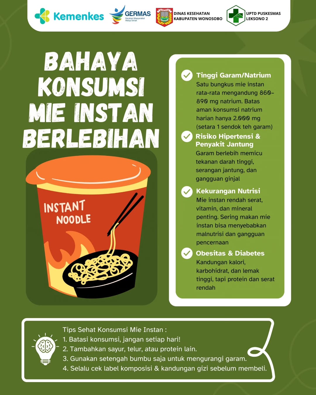 Gambar edukasi bahaya mie instan